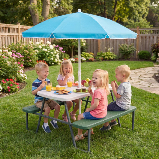 Kids Picnic Table with Benches Seats up to 4-Brown W2B