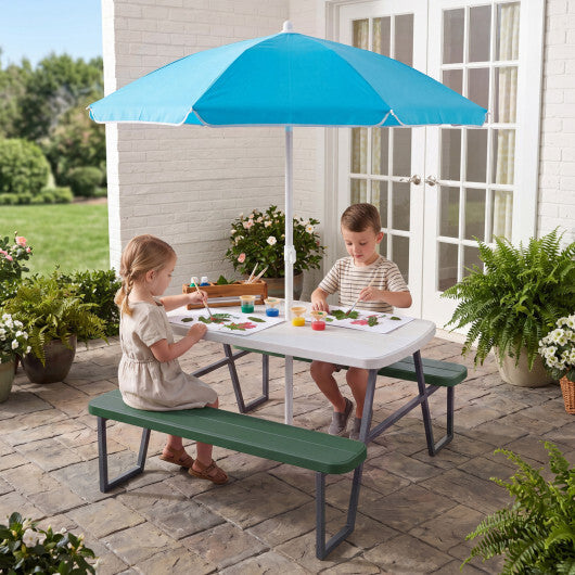 Kids Picnic Table with Benches Seats up to 4-Brown W2B