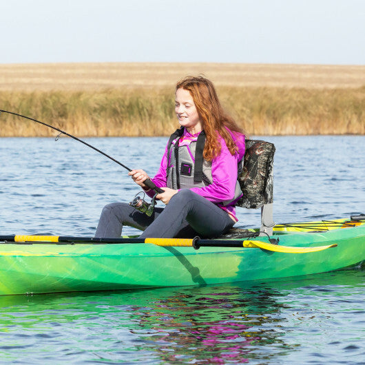 Low Back Folding Padded Boat Seat with 4 Bolts for Outdoor Adventures-Camouflage W2B