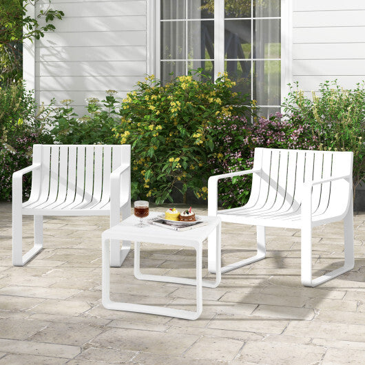 Patio Chairs Set of 2 with Curved Backrests and Seats-Blue