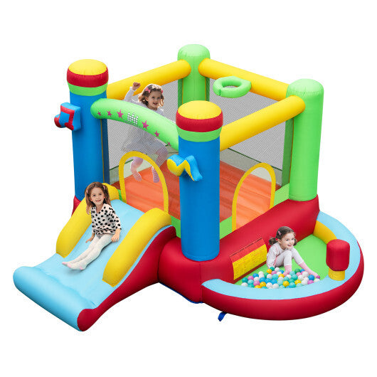 Inflatable Bounce House Kids Music-Themed Castle Sound Interaction Inflatable Bouncer without Blower