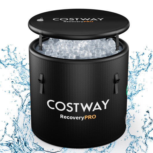 79 Gal Water Chiller Compatible Cold Plunge Tub with Cover-Black