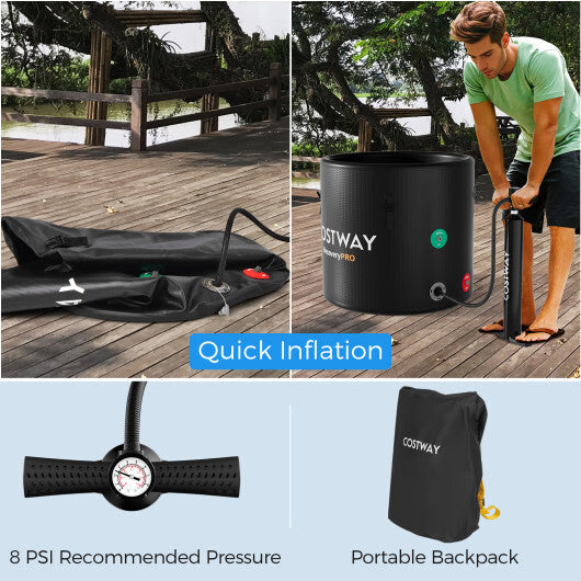 79 Gal Water Chiller Compatible Cold Plunge Tub with Cover-Black