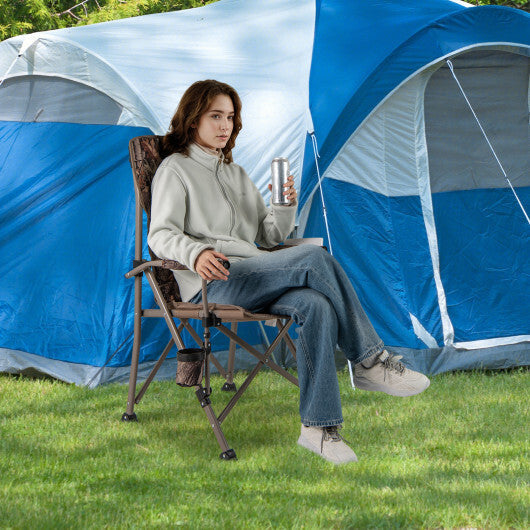 Portable Camping Chair with 400 LBS Metal Frame and Anti-Slip Feet W2B