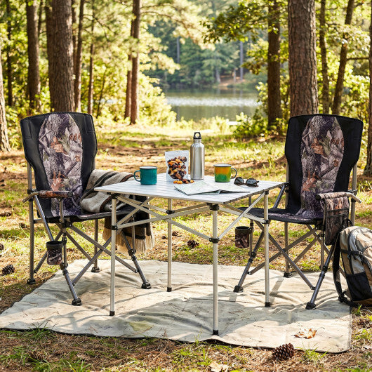 Portable Camping Chair with 400 LBS Metal Frame and Anti-Slip Feet W2B