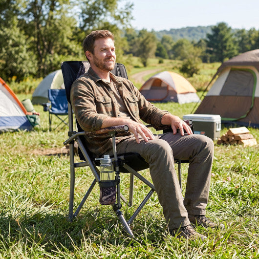 Portable Camping Chair with 400 LBS Metal Frame and Anti-Slip Feet W2B