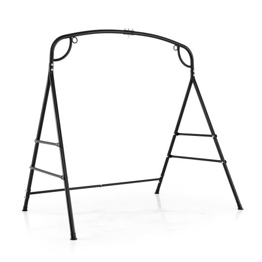 Outdoor Metal Swing Stand with 4 Support Bars and 2 Hanging Ways-Black W2B
