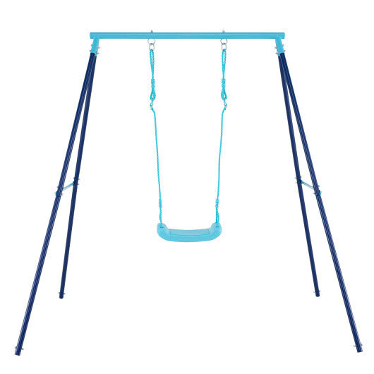 Outdoor Heavy Duty Metal Toddler Swing Set with Stand-Orange W2B