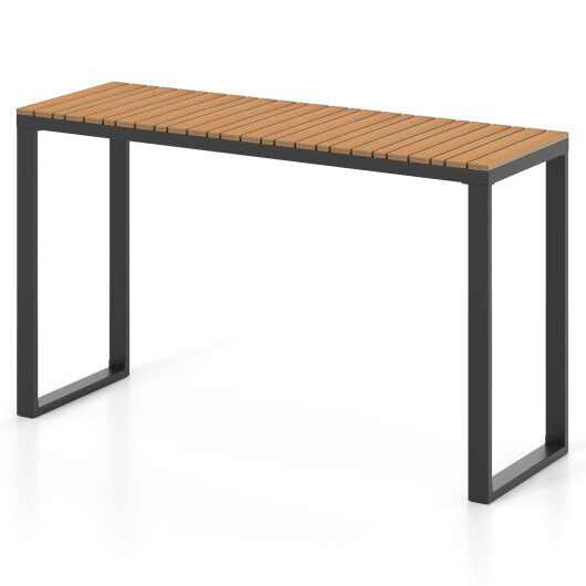 Outdoor Rectangle Console Table with Long-Lasting WPC Tabletop W2B