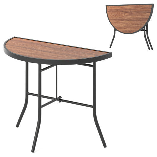 Half-Round Folding Event Table with Metal Frame W2B