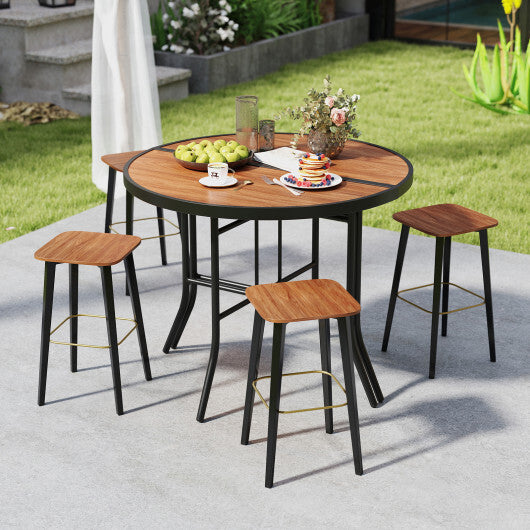 Half-Round Folding Event Table with Metal Frame W2B