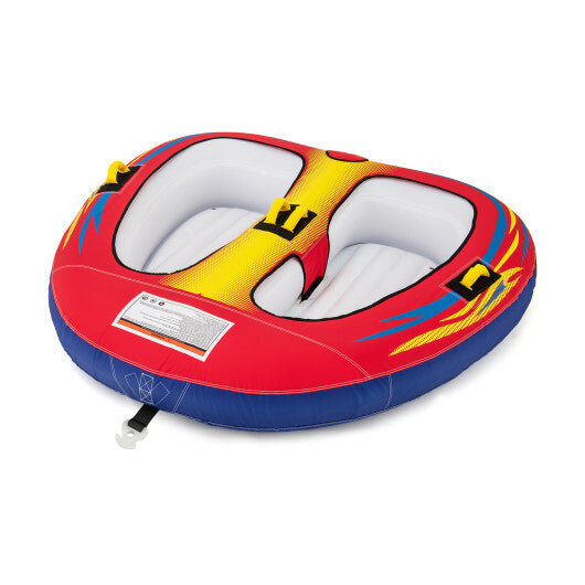 1 or 2 Person Inflatable Towable Tube for Boating with Drainage W2B