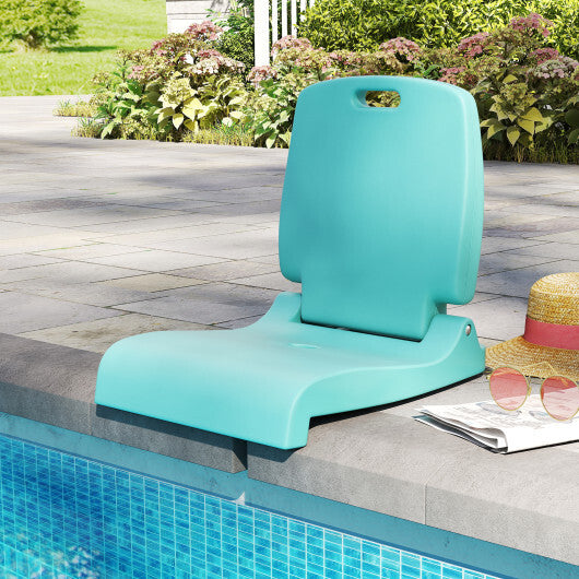 Foldable Outdoor Pool Chair with Handle and Back Support-Blue