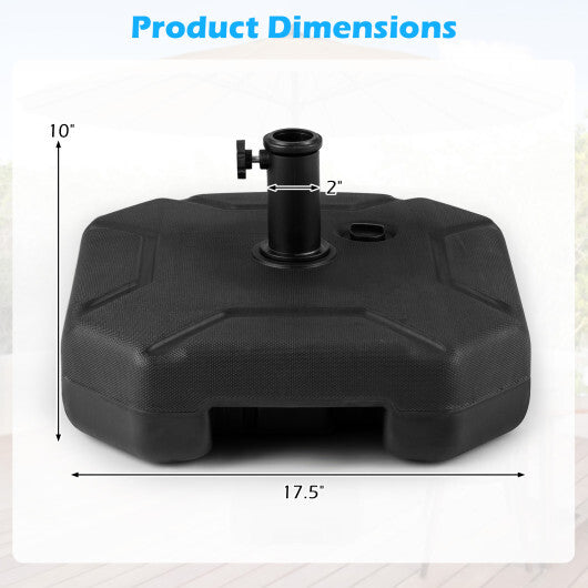 17 Inch 88 LBS Heavy-Duty Fillable Umbrella Base with Handle W2B