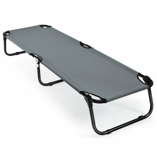 Outdoor Folding Camping Bed for Sleeping Hiking Travel-Gray - Color: Gray W2B