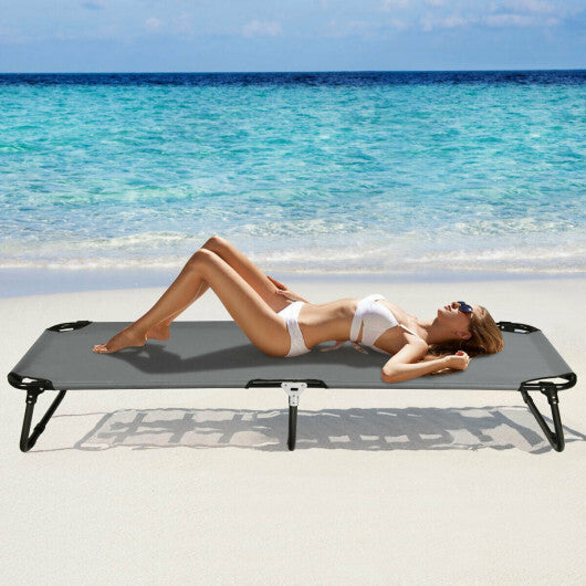 Outdoor Folding Camping Bed for Sleeping Hiking Travel-Gray - Color: Gray W2B