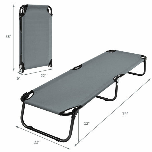 Outdoor Folding Camping Bed for Sleeping Hiking Travel-Gray - Color: Gray W2B