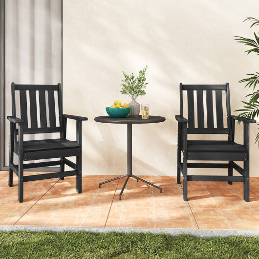 7 Pieces Patio Dining Set Outdoor HDPE Weather Resistant Table and Chairs Set-Black W2B