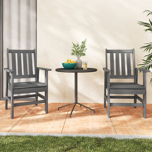 7 Pieces Patio Dining Set Outdoor HDPE Weather Resistant Table and Chairs Set-Black W2B