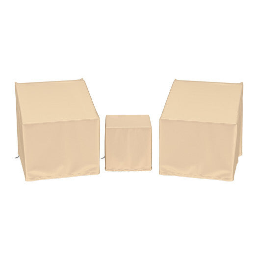 Patio Furniture Covers Waterproof Outdoor Conversation Covers for 3 Pieces Bistro Set-Beige