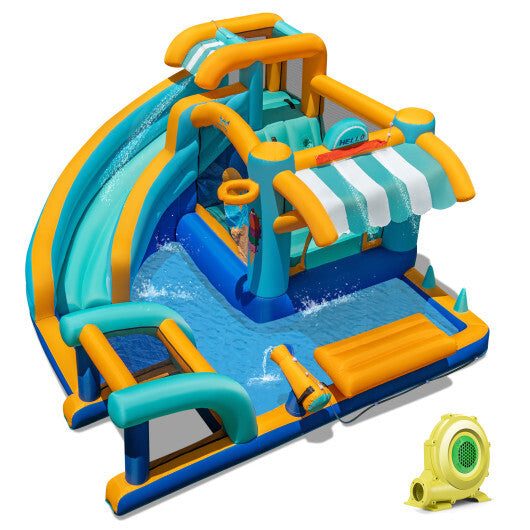 Inflatable Water Slide Bounce House Kids Jump Castle with 735W Blower W2B