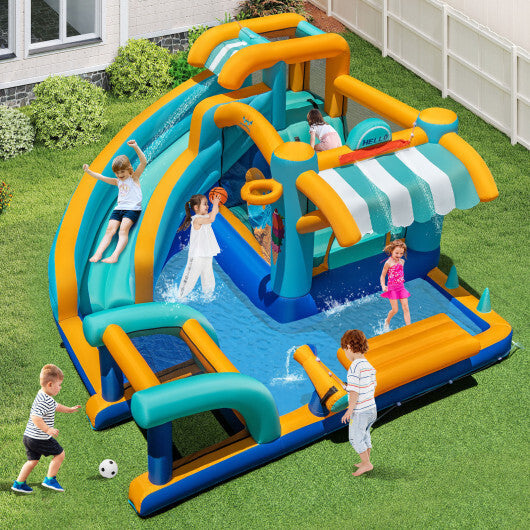 Inflatable Water Slide Bounce House Kids Jump Castle with 735W Blower W2B