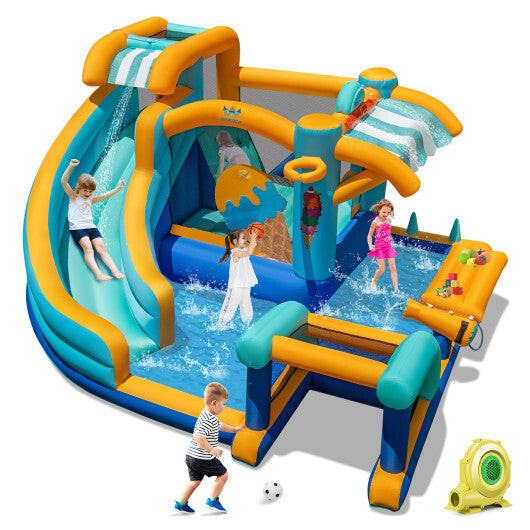 Inflatable Water Slide Bounce House Kids Jump Castle with 735W Blower W2B