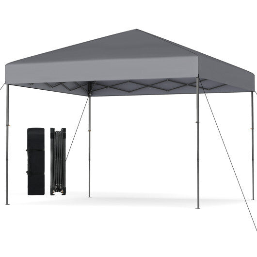 10 X 10 Feet Pop up Canopy Tent with Portable Carrying Bag and 8 Stakes-Blue W2B