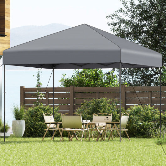 10 X 10 Feet Pop up Canopy Tent with Portable Carrying Bag and 8 Stakes-Blue W2B
