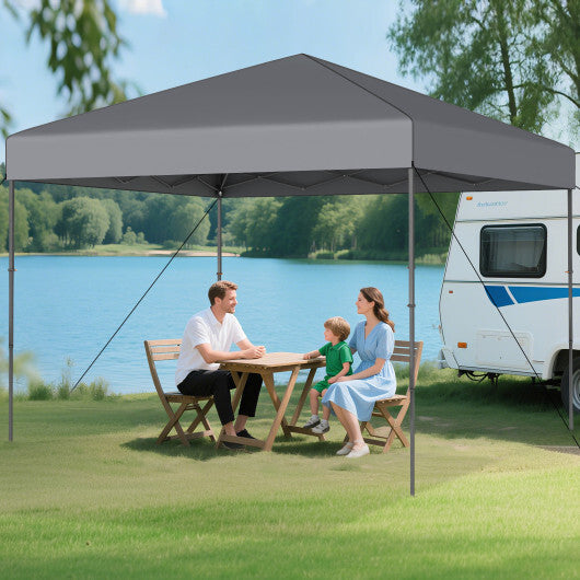 10 X 10 Feet Pop up Canopy Tent with Portable Carrying Bag and 8 Stakes-Blue W2B