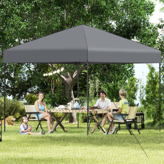 10 X 10 Feet Pop up Canopy Tent with Portable Carrying Bag and 8 Stakes-Blue W2B