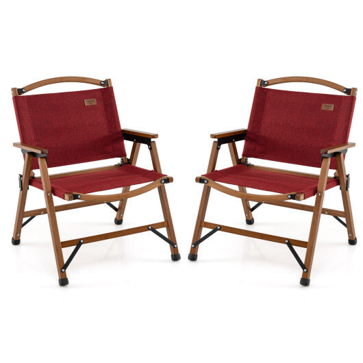 Portable and Lightweight Folding Camping Chair for Patio Picnic Leisure Fishing Travel Beach-Red W2B