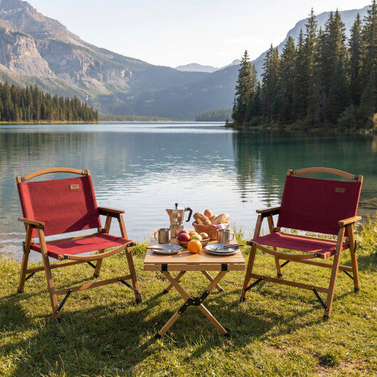 Portable and Lightweight Folding Camping Chair for Patio Picnic Leisure Fishing Travel Beach-Red W2B