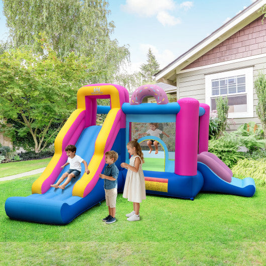 Inflatable Bounce House with Slides and Basketball Hoop (without Blower) W2B