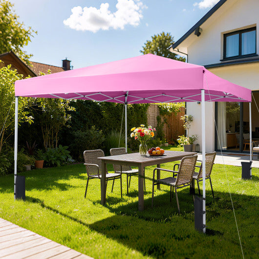 10 x 10 Feet Pop up Canopy Tent with Carrying Bag and 4 Sandbags-White W2B