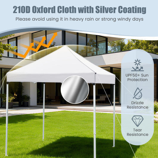 6.5 x 6.5 FT Pop up Canopy Tent with 4 Sidewalls and Wheeled Bag-Pink W2B