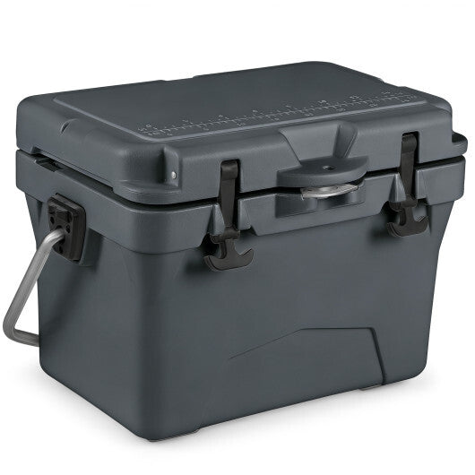 20 Quart Portable Hard Cooler with Built-in Ruler and Bottle-White W2B