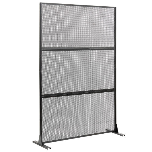 Metal Privacy Screen with Expansion Bolts and Connection Screws-Black
