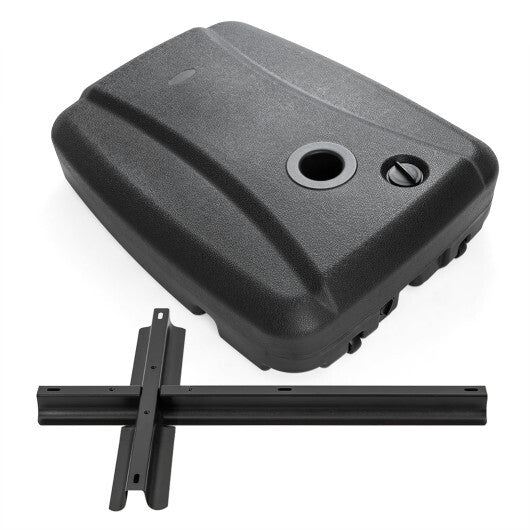 220 LBS Cantilever Patio Umbrella Base Stand withWheels Fillable offset Umbrella Stand-Black W2B