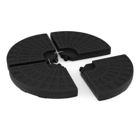 4-Piece Patio Market Umbrella Base 140 LBS Heavy-Duty with U-Locking Pins-Black W2B