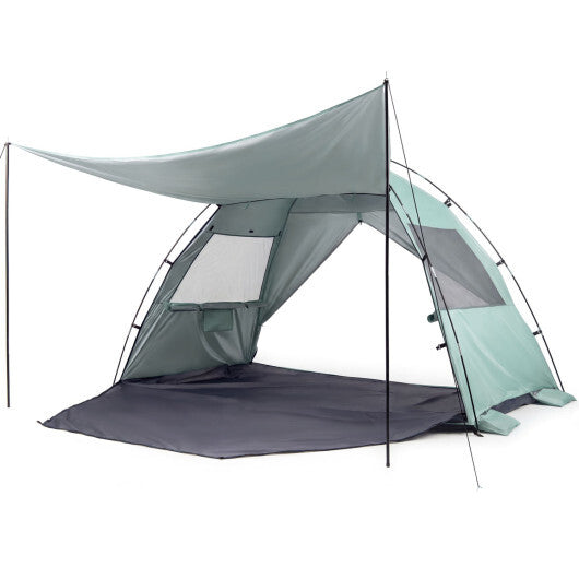 Beach Tent Sun Shelter with Canopy Pop-Up Easy Setup UPF50+ Sun Protection-Green W2B