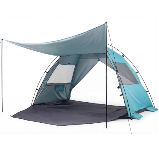 Beach Tent Sun Shelter with Canopy Pop-Up Easy Setup UPF50+ Sun Protection-Green W2B