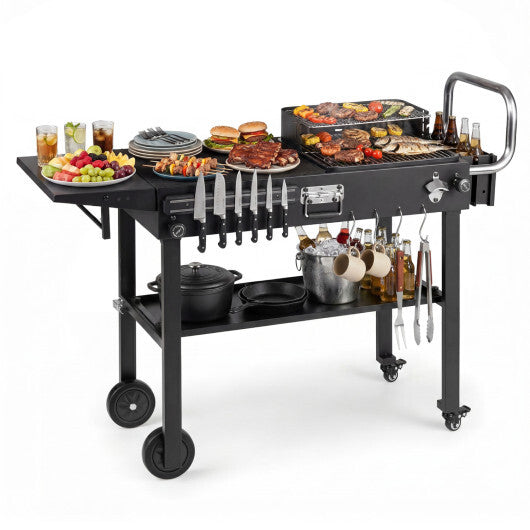 Outdoor Grill Cart  Foldable Grilling Table for Blackstone Griddle with 31" x 17" Tabletop W2B