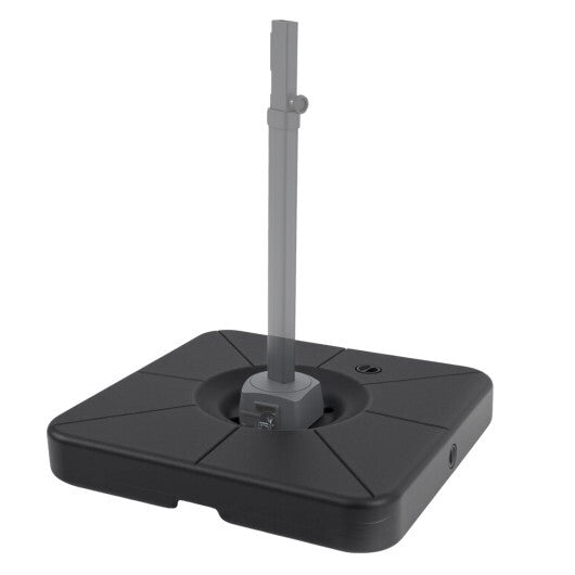Cantilever Patio Umbrella Base 220 LBS Water and Sand Fillable Weighted Stand-Black W2B