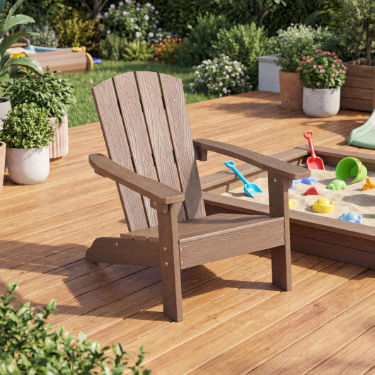 All-Weather HIPS Kid's Adirondack Chair with with High Backrest and Armrests-Turquoise W2B