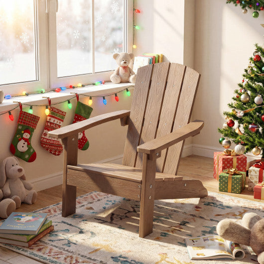 All-Weather HIPS Kid's Adirondack Chair with with High Backrest and Armrests-Turquoise W2B