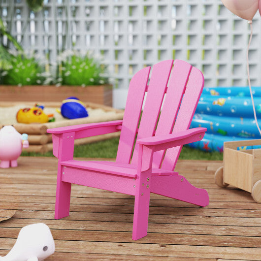 All-Weather HIPS Kid's Adirondack Chair with with High Backrest and Armrests-Turquoise W2B