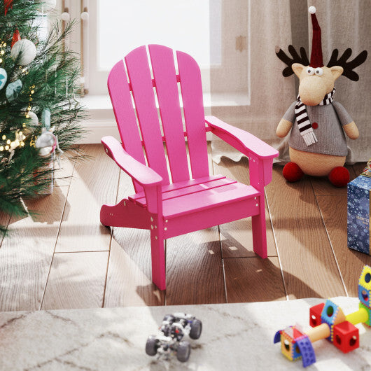 All-Weather HIPS Kid's Adirondack Chair with with High Backrest and Armrests-Turquoise W2B