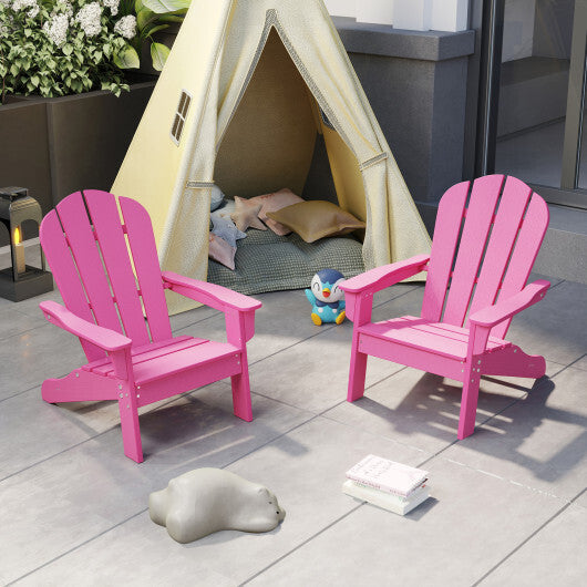 All-Weather HIPS Kid's Adirondack Chair with with High Backrest and Armrests-Turquoise W2B