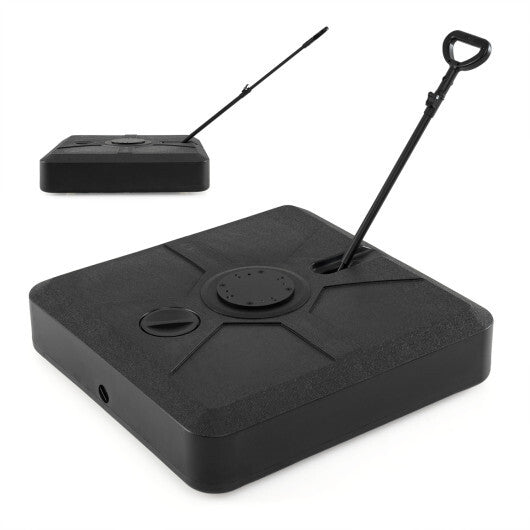 330 lbs Weighted Cantilever Umbrella Base with Wheels and Retractable Pull Rod-Black W2B